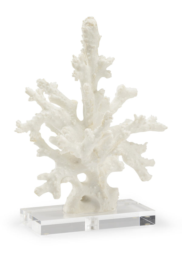 Chelsea House Coral Sculptural Accent On Crystal Base — 17.5" Matte White Coastal Statement For Mantels 383314