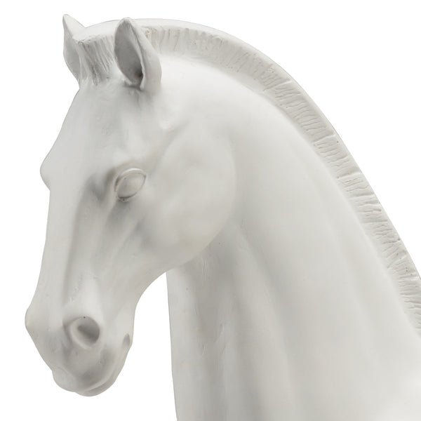Chelsea House Horse Sculptural Accent Statue — 24.5" Tall White Matte Horse On Black Base, Modern Mantel Focalpiece 383316