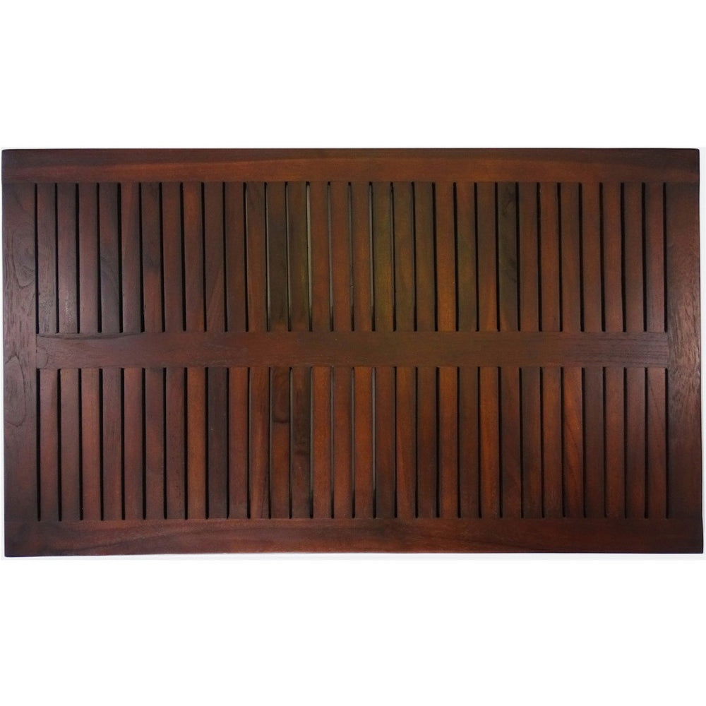 HomeRoots 31" Luxury Teak Non-Slip Bath Mat - Spa-Quality Design, Quick Drainage, Ideal for Indoor & Outdoor Use 383318