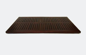 HomeRoots 31" Luxury Teak Non-Slip Bath Mat - Spa-Quality Design, Quick Drainage, Ideal for Indoor & Outdoor Use 383318