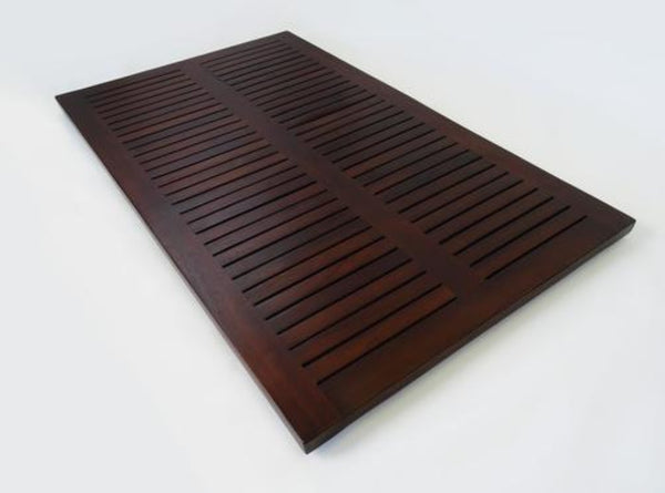 HomeRoots 31" Luxury Teak Non-Slip Bath Mat - Spa-Quality Design, Quick Drainage, Ideal for Indoor & Outdoor Use 383318