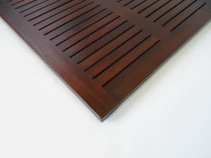 HomeRoots 31" Luxury Teak Non-Slip Bath Mat - Spa-Quality Design, Quick Drainage, Ideal for Indoor & Outdoor Use 383318