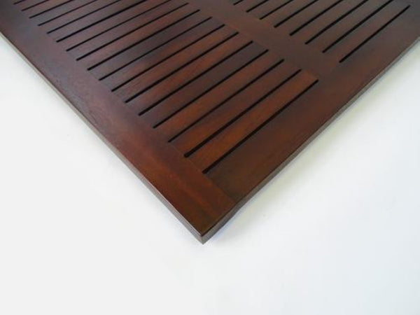 HomeRoots 31" Luxury Teak Non-Slip Bath Mat - Spa-Quality Design, Quick Drainage, Ideal for Indoor & Outdoor Use 383318