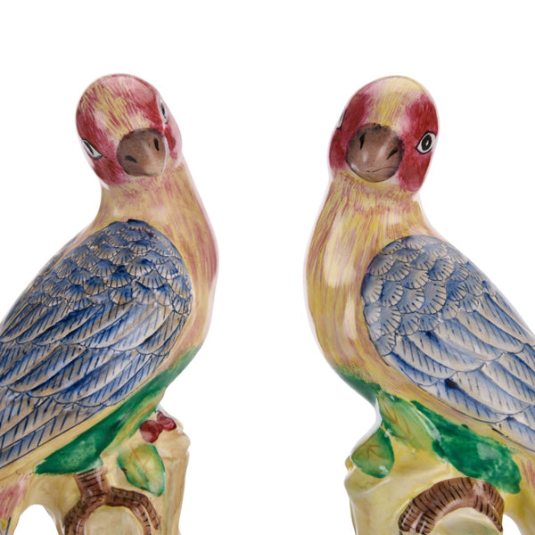 Chelsea House Porcelain Hand-Painted Bird Pair — Realistic Porcelain Figurines, Vibrant Mantel & Shelf Accent 383324