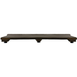 HomeRoots 40" Dark Brown Teak Slat Bath Mat – Non-Slip, Water-Resistant Design for Indoor & Outdoor Use 383328