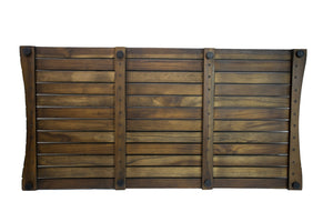 HomeRoots 40" Dark Brown Teak Slat Bath Mat – Non-Slip, Water-Resistant Design for Indoor & Outdoor Use 383328
