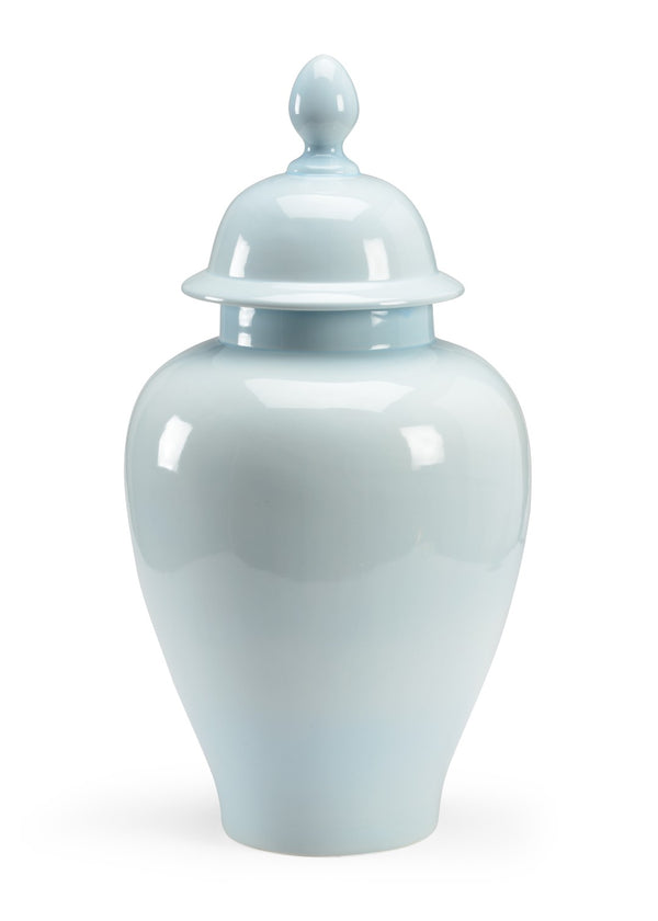 Chelsea House Holland Porcelain Urn In Baby Blue Glaze — 28" Coastal-Classic Decorative Vessel With Lid, Durable Finish 383329