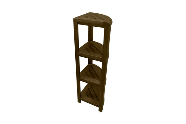 Homeroots Dark Brown 38" Curvilinear Corner Four Tier Shower Shelf   383335