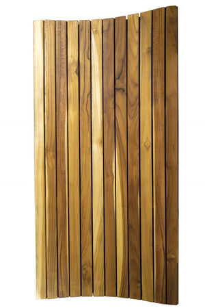 HomeRoots 40" Brown Teak Slat Bath Mat - Elegant Non-Slip Comfort for Safe Showers, Tubs, and Poolside Areas 383342