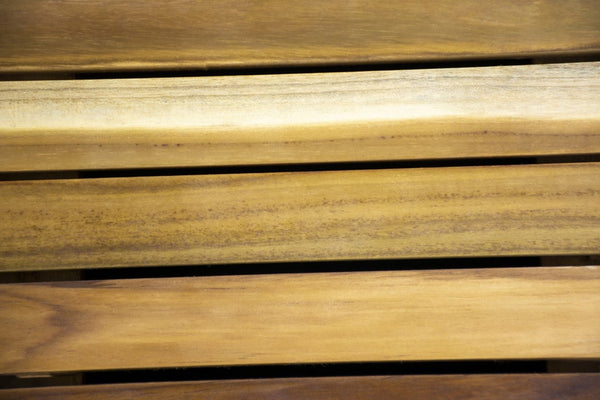 HomeRoots 40" Brown Teak Slat Bath Mat - Elegant Non-Slip Comfort for Safe Showers, Tubs, and Poolside Areas 383342