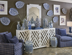 Chelsea House Tidewater White Cabinet With Antique Mirror Doors, Polished Nickel Hardware & Adjustable Shelving (36"H) 383344