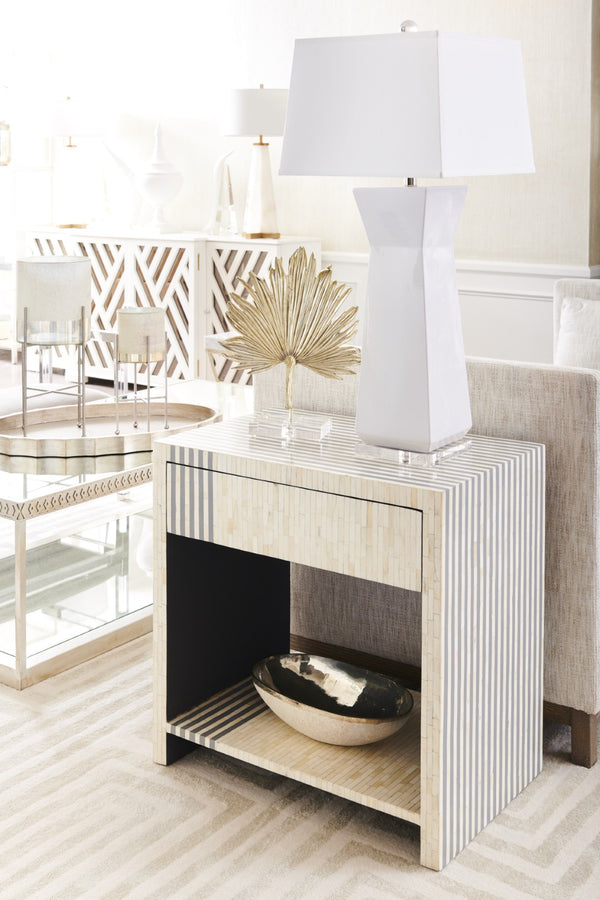 Chelsea House Tidewater White Cabinet With Antique Mirror Doors, Polished Nickel Hardware & Adjustable Shelving (36"H) 383344