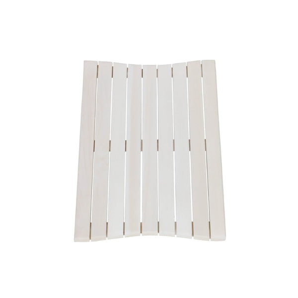 HomeRoots 23" White Teak Slat Bath Mat - Stylish Non-Slip Design for Spa-Like Comfort & Safety in Any Space 383347