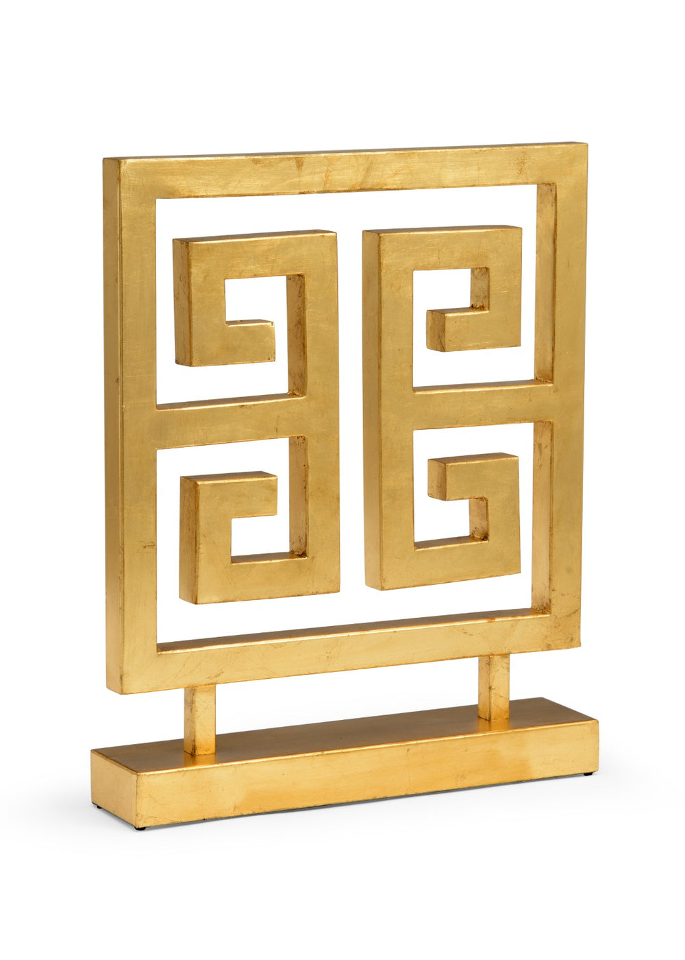 Chelsea House Peking Antique Gold Leaf Accent By Claire Bell — Square Iron Greek Key Decorative Sculpture For Mantel 383357