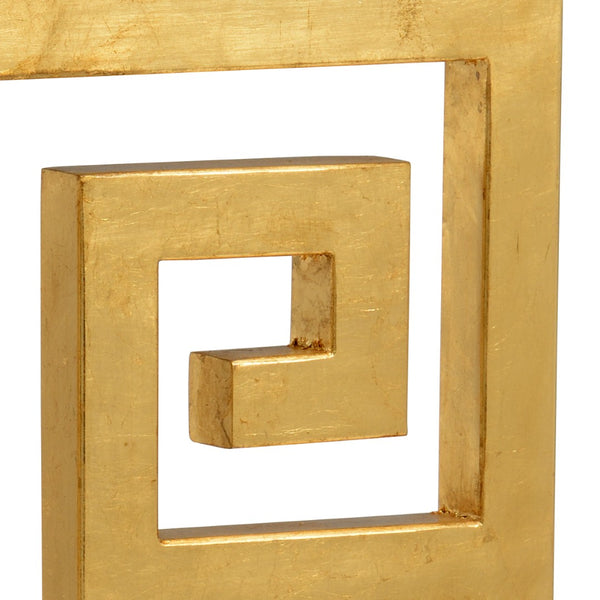 Chelsea House Peking Antique Gold Leaf Accent By Claire Bell — Square Iron Greek Key Decorative Sculpture For Mantel 383357