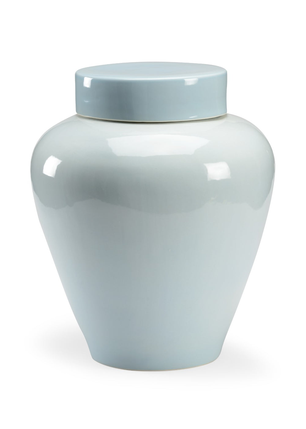 Chelsea House Lumberton Baby-Blue Porcelain Vase With Lid — 18" Elegant Glazed Jar For Mantels, Dried Stems, Decor 383362