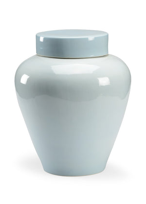 Chelsea House Lumberton Baby-Blue Porcelain Vase With Lid — 18" Elegant Glazed Jar For Mantels, Dried Stems, Decor 383362