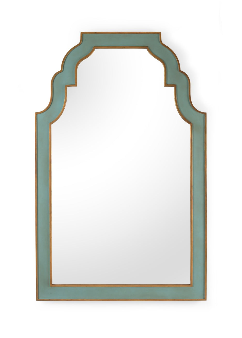 Chelsea House Radison Mirror By Bradshaw Orrell — Hand-Painted Mint Green Frame With Aged Gold Leaf Accents, 66" 383370