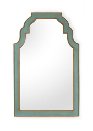 Chelsea House Radison Mirror By Bradshaw Orrell — Hand-Painted Mint Green Frame With Aged Gold Leaf Accents, 66" 383370