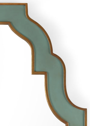 Chelsea House Radison Mirror By Bradshaw Orrell — Hand-Painted Mint Green Frame With Aged Gold Leaf Accents, 66" 383370