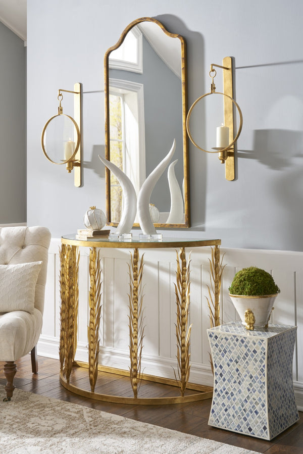 Chelsea House Leggit Antique Gold Leaf Wall Sconce With Clear Glass Shield — Elegant Ambient Lighting For Foyers 383430