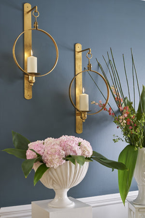 Chelsea House Leggit Antique Gold Leaf Wall Sconce With Clear Glass Shield — Elegant Ambient Lighting For Foyers 383430