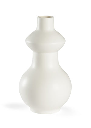 Chelsea House Yokohama Sculptural Vase In Matte White — 14.5" Ceramic Accent By Bradshaw Orrell For Modern Homes 383460