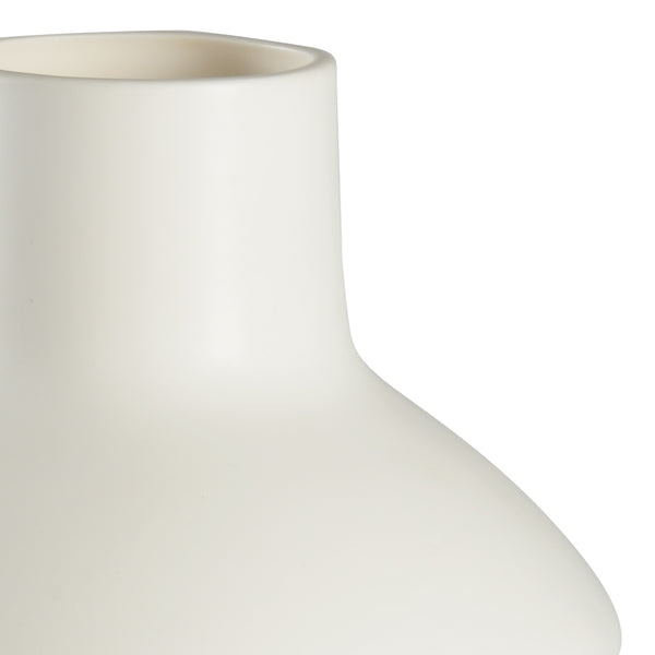 Chelsea House Yokohama Sculptural Vase In Matte White — 14.5" Ceramic Accent By Bradshaw Orrell For Modern Homes 383460
