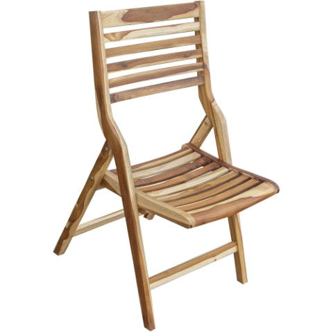 Homeroots 22" Brown Solid Wood Outdoor Folding Dining Chair – Stylish, Durable, And Versatile For Any Space!  Solid Wood 383479