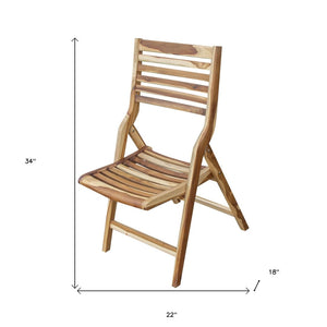 Homeroots 22" Brown Solid Wood Outdoor Folding Dining Chair – Stylish, Durable, And Versatile For Any Space!  Solid Wood 383479