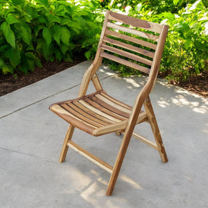 Homeroots 22" Brown Solid Wood Outdoor Folding Dining Chair – Stylish, Durable, And Versatile For Any Space!  Solid Wood 383479