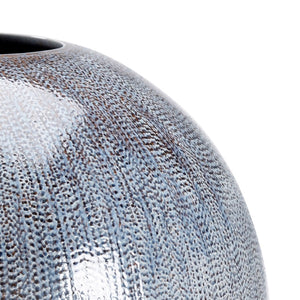 Chelsea House Round Granger Vase Hand-Glazed Blue Ceramic 16.5" H Statement Rounded Decor For Florals & Vignettes 383496