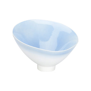 Chelsea House San Antonio Bowl Handcrafted Glazed Ceramic Centerpiece—Off-White With Blue & Purple Hues, Unique Artisanal Charm 383504