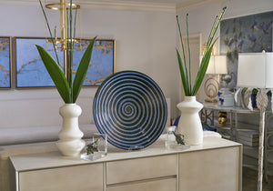 Chelsea House Swirl Hand-Glazed Ceramic Plate 22.75" — Large Blue-Green Swirl Platter For Serving Or Wall Art 383506