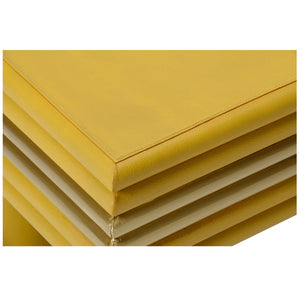 Chelsea House Coulter Honey Leather Cocktail Table With Brass Banding — Handcrafted Wood Frame, Luxurious Mustard Finish 383546