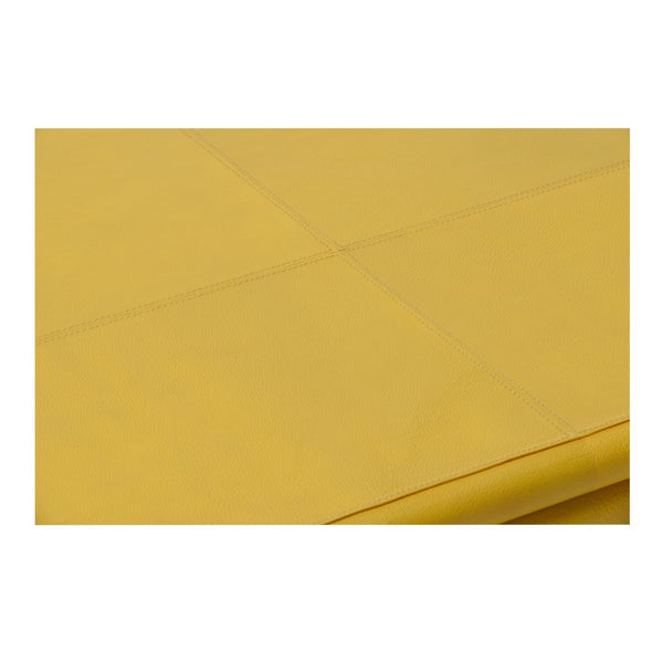 Chelsea House Coulter Honey Leather Cocktail Table With Brass Banding — Handcrafted Wood Frame, Luxurious Mustard Finish 383546