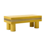 Coulter Leather Cocktail Table Yellow 383546 Chelsea House