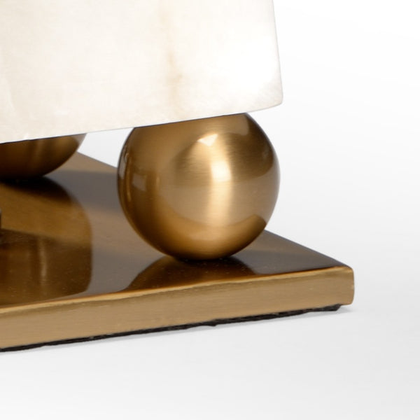 Chelsea House Alabaster Obelisk Sculpture With Coffee-Bronze Iron Base — 19" Tall Luminous Stone Accent Piece 383570