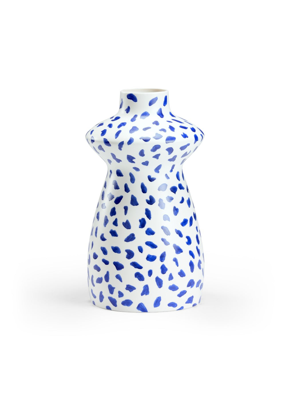Chelsea House Tokyo Ceramic Vase By Bradshaw Orrell — 14.5" Hand-Painted Matte White With Cobalt Polka Dots Accent 383571