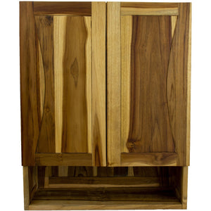 HomeRoots 24" Brown Solid Wood Wall-Mounted Accent Cabinet - Elegant Storage Solution for Any Room Decor 383580