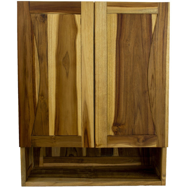 HomeRoots 24" Brown Solid Wood Wall-Mounted Accent Cabinet - Elegant Storage Solution for Any Room Decor 383580