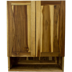 HomeRoots 24" Brown Solid Wood Wall-Mounted Accent Cabinet - Elegant Storage Solution for Any Room Decor 383580
