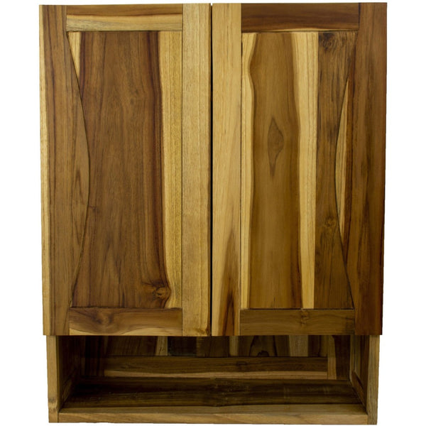 HomeRoots 24" Brown Solid Wood Wall-Mounted Accent Cabinet - Elegant Storage Solution for Any Room Decor 383580