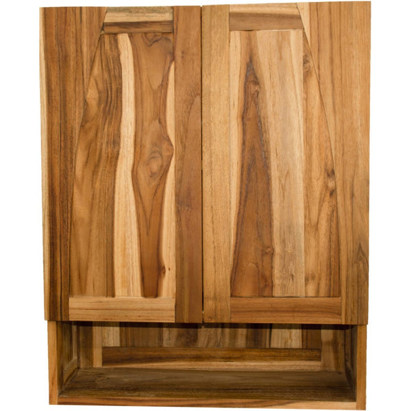 HomeRoots 24" Brown Solid Wood Frame Wall-Mounted Accent Cabinet – Stylish Storage Solution for Any Room! 383585