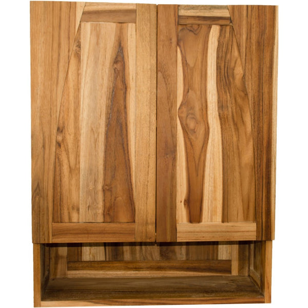HomeRoots 24" Brown Solid Wood Frame Wall-Mounted Accent Cabinet – Stylish Storage Solution for Any Room! 383585