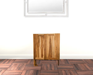 HomeRoots 24" Brown Solid Wood Frame Wall-Mounted Accent Cabinet – Stylish Storage Solution for Any Room! 383585
