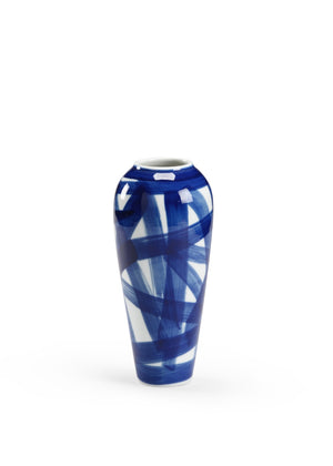 Chelsea House Johnsbury Hand-Painted Cobalt Blue Ceramic Vase, 10.5" Small Accent For Shelves & Stems, Timeless Elegance 383590