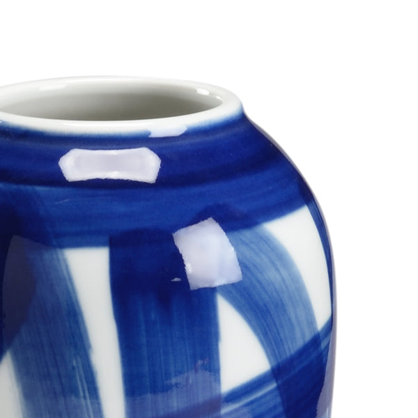 Chelsea House Johnsbury Hand-Painted Cobalt Blue Ceramic Vase, 10.5" Small Accent For Shelves & Stems, Timeless Elegance 383590