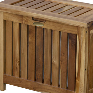 Homeroots 23" Elegant Brown Solid Wood Laundry Hamper With Lid – Stylish Storage For Your Home Décor Needs  Solid Wood 383591