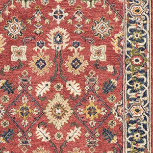 Homeroots 8' X 10' Red And Blue Bohemian Rug Red,Blue Wool 383601